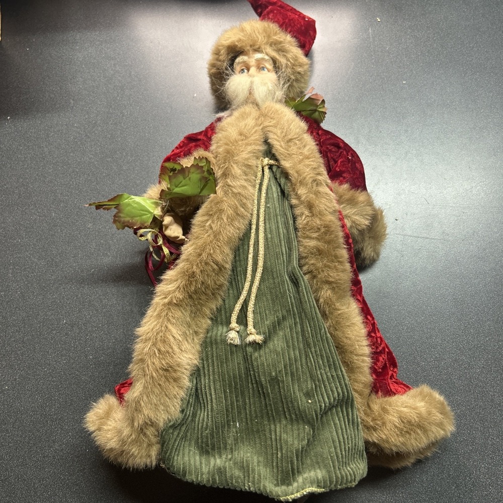 Christmas Santa Claus With Greenery Holiday Tree Topper Table‎ Decoration